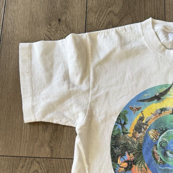 Vtg 90s Human-I-Tees Circle Of Life Faded Shirt M USA Animal Nature Art Grunge - Picture 5 of 14